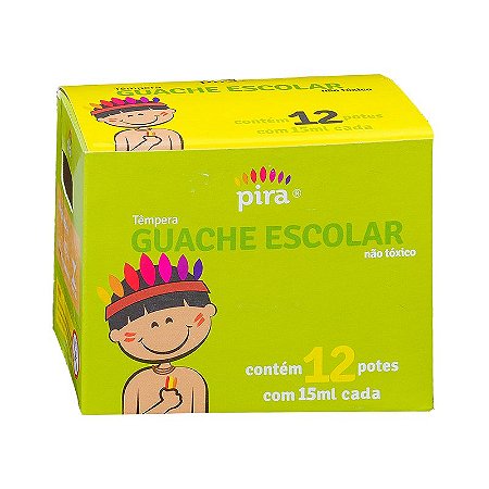 GUACHE ESCOLAR 12 CORES 15ML PIRATININGA