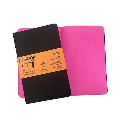 CADERNETA FILIBOOK NOTE CAPA CAFE COM MIOLO ROSA LUMI 80G 14X9 MM 30 FOLHAS (2 UN) FILIPERSON