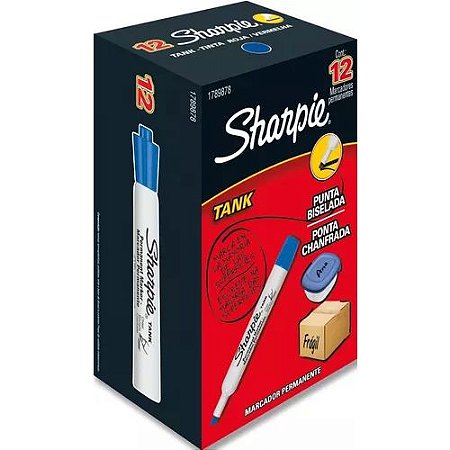 MARCADOR PERMANENTE SHARPIE TANK AZUL 12 UN