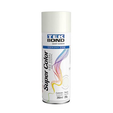 TINTA SPRAY SUPER COLOR BRANCO FOSCO USO GERAL 350 ML (250G) TEKBOND