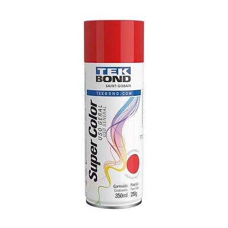 TINTA SPRAY SUPER COLOR VERMELHO USO GERAL 350 ML (250G) TEKBOND