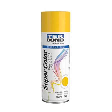 TINTA SPRAY SUPER COLOR AMARELO USO GERAL 350 ML (250G) TEKBOND