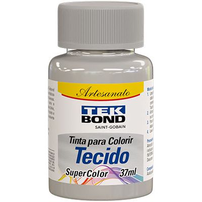 TINTA PARA TECIDO SUPER COLOR BRANCO 37 ML 12 UN TEKBOND