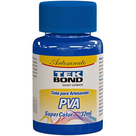 TINTA PARA ARTESANATO PVA SUPER COLOR AZUL ROYAL 37 ML 12 UN TEKBOND
