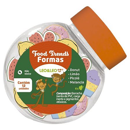 BORRACHA FOOD TRENDS FORMAS SORTIDAS POTE COM 12 UN LEO E LEO