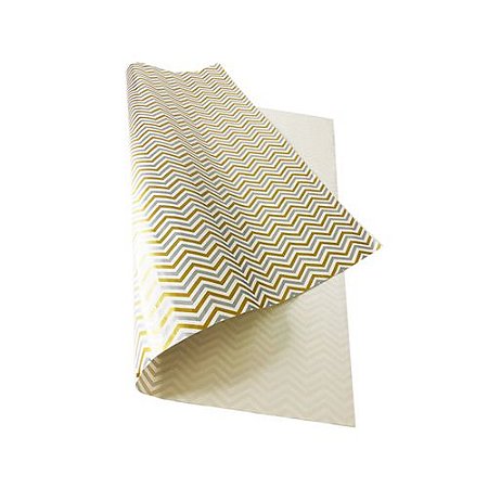 PAPEL DE PRESENTE ESTAMPADO OURO E PRATA 50X60 CM 20 FOLHAS VMP