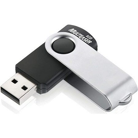 PEN DRIVE TWIST PRETO 8GB MULTILASER