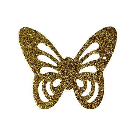 APLIQUE MÉDIO 8 CM BORBOLETA EM E.V.A GLITTER 3 UNIDADES LAMAR