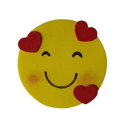 APLIQUE MÉDIO 8 CM SMILE EM E.V.A LISO 3 UNIDADES LAMAR