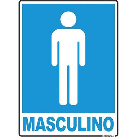 PLACA DE SINALIZAÇÃO 15 x 20 CM MASCULINO GRESPAN