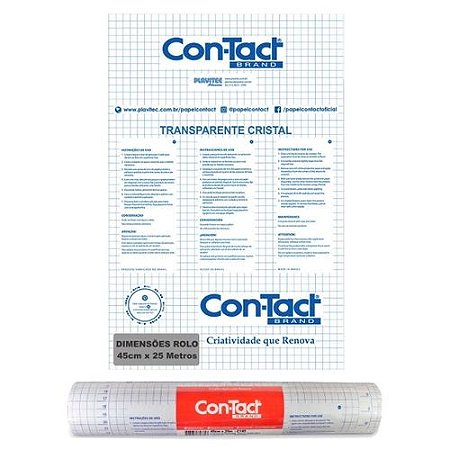 PLASTICO ADESIVO CRISTAL 45CM x 25M 80 MIC CONTACT