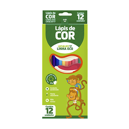 LAPIS 12 CORES ECOLOGICO 6 UN LEO E LEO