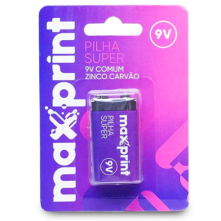 PILHA COMUM ZINCO CARVAO 9V MAXPRINT