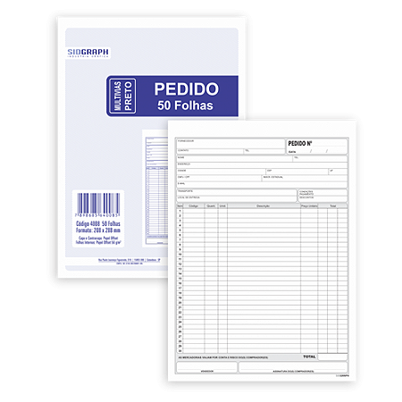 IMPRESSO PEDIDO 1/9 GRANDE MULTIVIAS PRETO 50 FOLHAS (10UN) SIDGRAPH