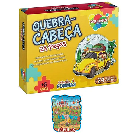 BRINQUEDO - QUEBRA CABECA 24 PECAS COLECAO FORMAS FABULAS AQUARELA BRINQUEDOS