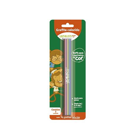 GRAFITE COLORIDO 2.6 MM 12 BLISTER COM GRAFITES LEO E LEO