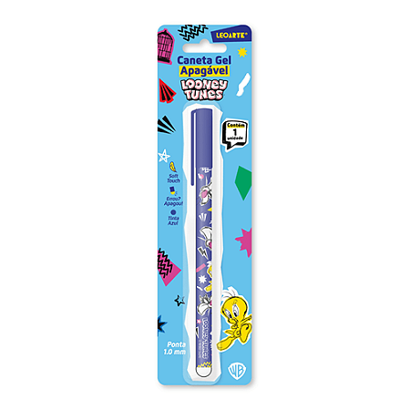 CANETA GEL APAGAVEL PONTA FINA 0.7MM LOONEY TUNES LEOARTE