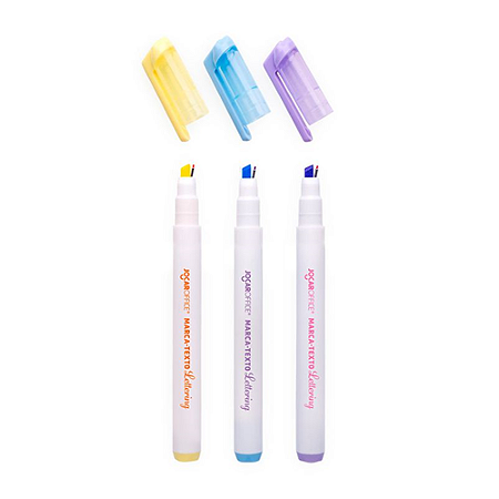 MARCA TEXTO LETTERING 2 EM 1 COM 3 CORES JOCAR OFFICE
