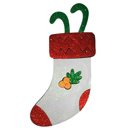 APLIQUE GRANDE BOTA DE NATAL EM E.V.A DECORE COM ARTE