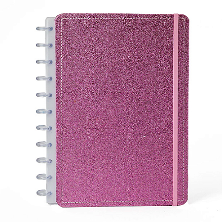 CADERNO CAPA DURA DISCO G SHINE ROSA 215 X 295 MM 80 FOLHAS DISKO