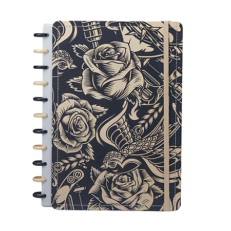 CADERNO CAPA DURA DISCO G TATOO 215 X 295 MM 80 FOLHAS DISKO