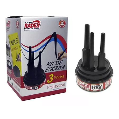 KIT DE ESCRITA PROFISSIONAL PARA CARTAZ COM 3 PINCEIS RADEX