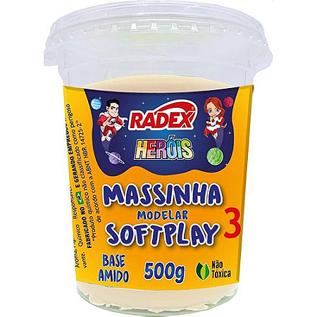 MASSA DE MODELAR SOFTPLAY BRANCA POTE COM 500G RADEX