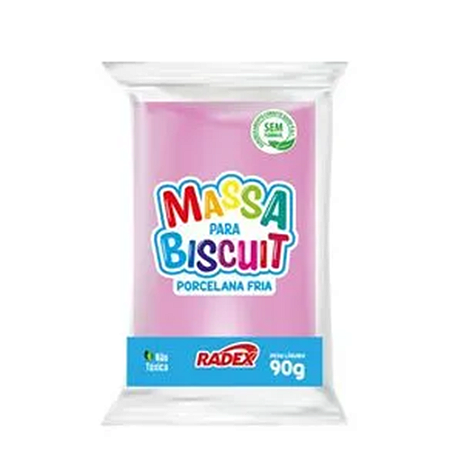 MASSA PARA BISCUIT ROSA 90G RADEX