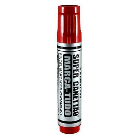 MARCADOR PERMANENTE SUPER CANETTAO VERMELHO PONTA 17 x 8 MM 6 UNIDADES RADEX