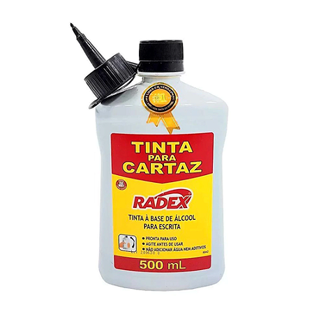 TINTA PARA CARTAZ CARTY PRETO 500 ML RADEX