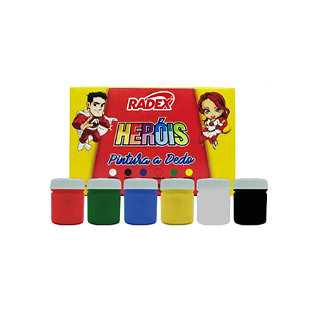 TINTA PINTURA A DEDO 6 CORES 15ML RADEX