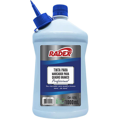 TINTA PARA MARCADOR DE QUADRO BRANCO 1000 ML AZUL RADEX