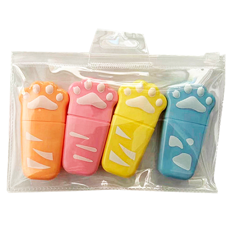 MARCA TEXTO PATINHAS ESTOJO COM 4 CORES VMP