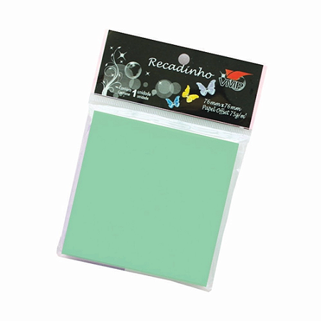 BLOCO ADESIVO CANDY COLOR VERDE CLARO 76x76 MM 100 FOLHAS VMP