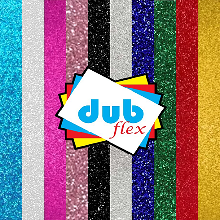 E.V.A COM GLITTER CORES SORTIDAS 40x48 CM PACOTE COM 10 FOLHAS DUBFLEX