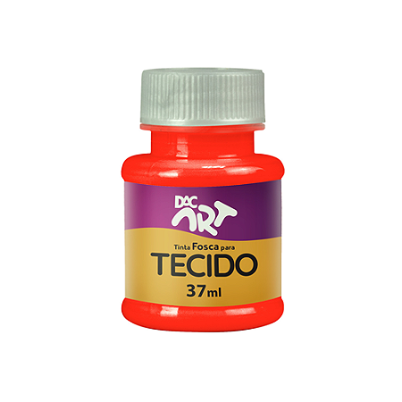 TINTA PARA TECIDO FOSCA VERMELHO VIVO 37 ML 12 UNIDADES DAC