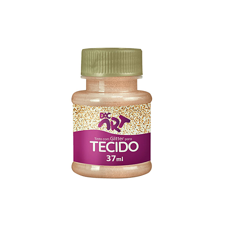 TINTA PARA TECIDO GLITTER OURO 37 ML 12 UNIDADES DAC