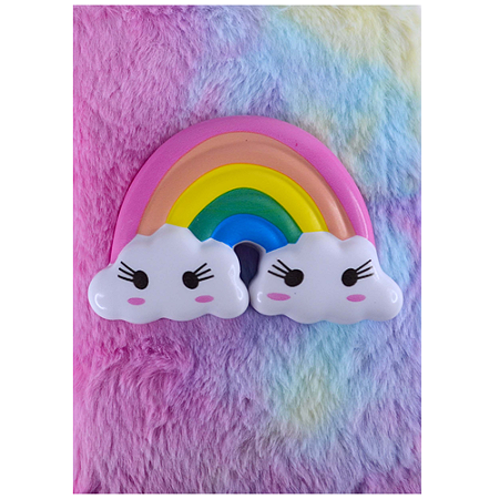 CADERNETA DE ANOTAÇÕES PELUCIA ARCO IRIS 70 FOLHAS 150 X 215 MM VMP