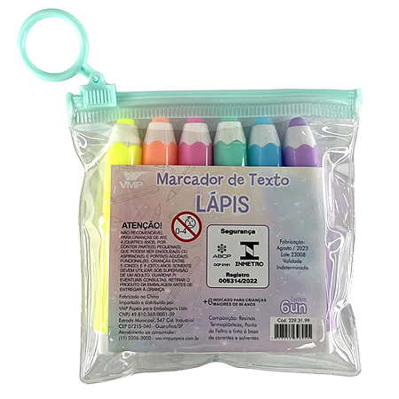 MARCA TEXTO LAPIS ESTOJO COM 6 CORES VMP