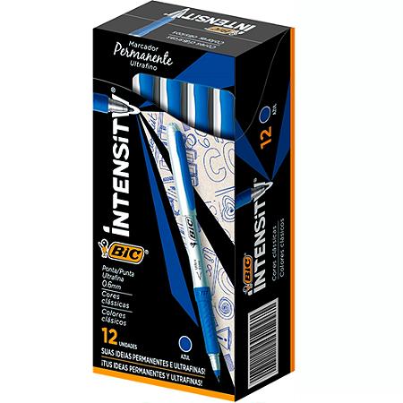 MARCADOR PERMANENTE INTENSITY 0.6 MM AZUL 12 UNIDADES BIC