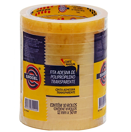 FITA PARA EMPACOTAMENTO EURO PP2000 MEL 12 MM X 50 M 10 UNIDADES EUROCEL