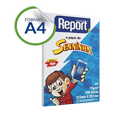 PAPEL REPORT SENNINHA BRANCO A4 75G 100 FOLHAS
