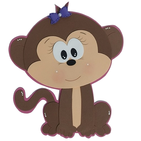 APLIQUE DE EVA MACAQUINHA 31 X 26 CM ANGELICA ARTES