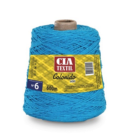 BARBANTE COLORIDO 600 N. 6 600M AZUL TURQUESA CIA TEXTIL