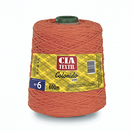 BARBANTE COLORIDO 600 N. 6 600M LARANJA CIA TEXTIL