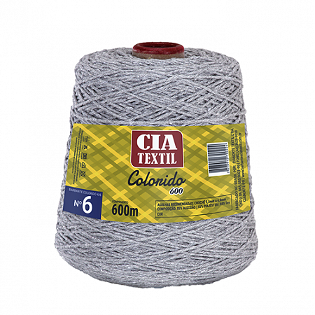 BARBANTE COLORIDO 600 N. 6 600M PRATA CIA TEXTIL