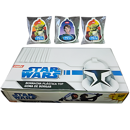 BORRACHA PLASTICA TOP STAR WARS 24 UNIDADES TRIS
