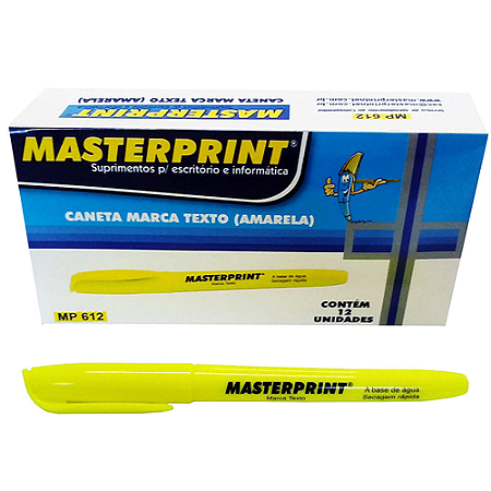 MARCA TEXTO AMARELO 12 UN MP612 MASTERPRINT