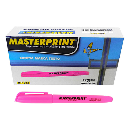 MARCA TEXTO ROSA 12 UN MP612 MASTERPRINT