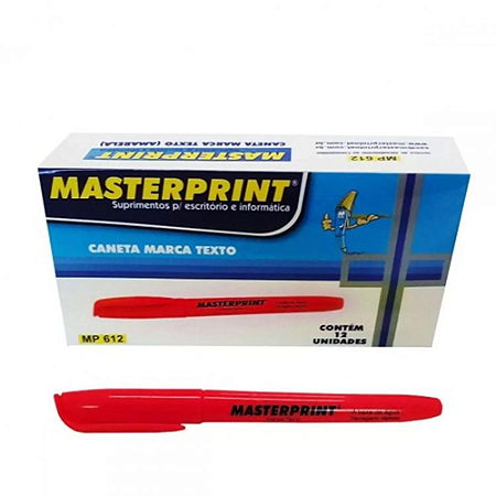 MARCA TEXTO VERMELHO 12 UN MP612 MASTERPRINT